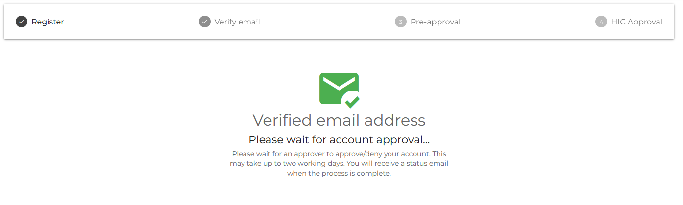 Email verified confirmation